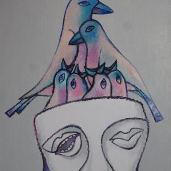 Ζωγραφική με τίτλο "Синяя птица" από Игорь Копейкин (Pellegrino), Αυθεντικά έργα τέχνης, Λάδι