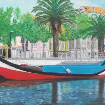 Painting titled "Aveiro City River A…" by Igor Kryzhanovskyy, Original Artwork, Acrylic