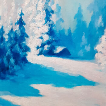 Картина под названием "Frosty morning in t…" - Igor Makeev, Подлинное произведение искусства, Масло
