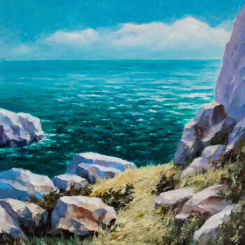 绘画 标题为“Landscape with sea…” 由Igor Makeev, 原创艺术品, 油