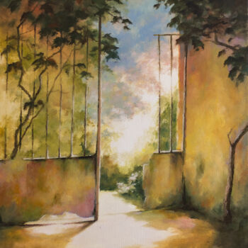 Painting titled "Abandoned park" by Igor Makeev, Original Artwork, Oil