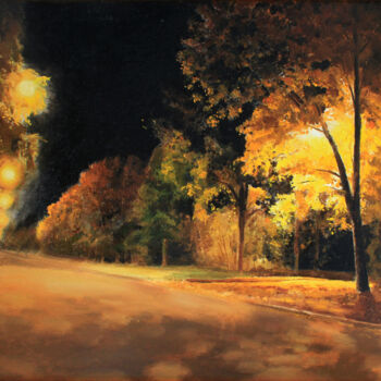 Pintura intitulada "Осенние клены" por Igor Masin, Obras de arte originais, Óleo Montado em Outro painel rígido