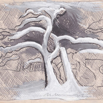 Рисунок под названием "Зима. Зарисовка" - Игорь Машин, Подлинное произведение искусства, Чернила