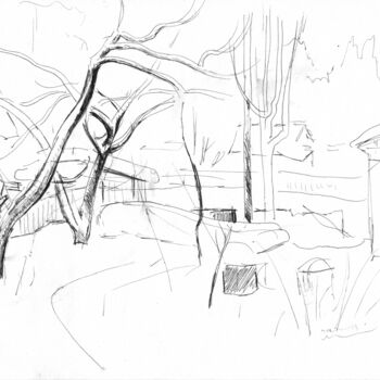 Рисунок под названием "Зимний сад 4" - Игорь Машин, Подлинное произведение искусства, Гелевая ручка