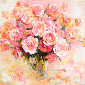 Картина под названием "Блистательные розы" - Igor Pautov, Подлинное произведение искусства, Масло