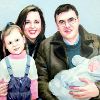 Картина под названием "Семья" - Igor Pautov, Подлинное произведение искусства, Масло
