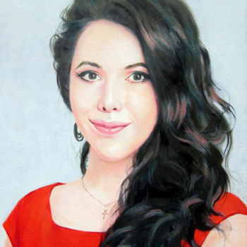 Ζωγραφική με τίτλο "Девушка в красном" από Igor Pautov, Αυθεντικά έργα τέχνης, Λάδι