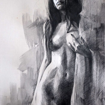 Dibujo titulada "Nude #345" por Igor Shulman, Obra de arte original, Tiza
