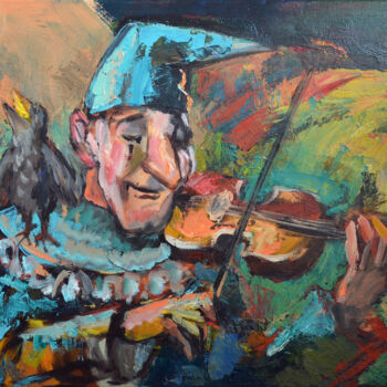 Картина под названием "Fiddler with a thru…" - Igor Studenikin (iSt), Подлинное произведение искусства, Масло