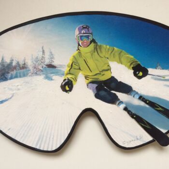 Картина под названием "Горные лыжи 3 D." - Игорь Сурков, Подлинное произведение искусства, Масло
