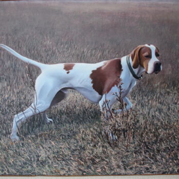 Картина под названием "Портрет собаки 1" - Игорь Сурков, Подлинное произведение искусства, Масло