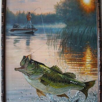 Картина под названием "Рыбалка 5" - Игорь Сурков, Подлинное произведение искусства, Масло