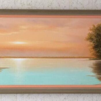 Картина под названием "закат" - Игорь Сурков, Подлинное произведение искусства, Масло