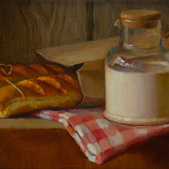 Картина под названием "Warm bread" - Igor Sventitski, Подлинное произведение искусства, Масло Установлен на Деревянная рама…