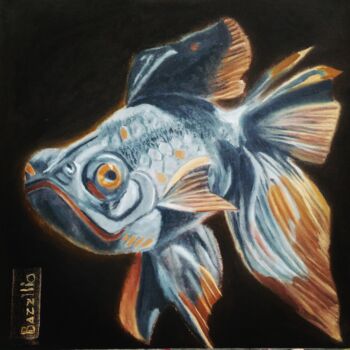 Картина под названием "Goldfish" - Bazzilio, Подлинное произведение искусства, Масло Установлен на Деревянная рама для носил…
