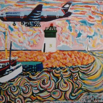 Painting titled "Escale à port St La…" by Igor Marceau, Original Artwork