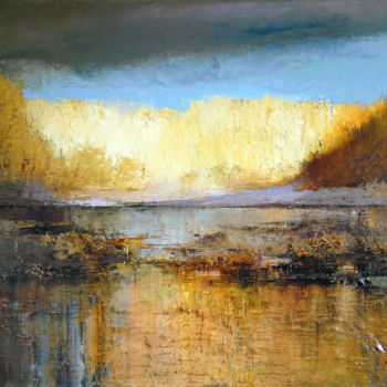 Painting titled ""Lake"" by Igors Zaharevics, Original Artwork, Oil