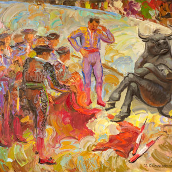 Painting titled "Корида" by Igor Semenikhin, Original Artwork