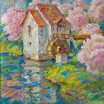 Painting titled "весна" by Igor Semenikhin, Original Artwork