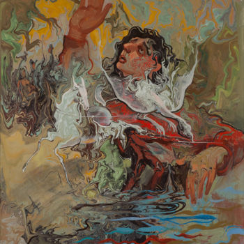 Malerei mit dem Titel "сон гуливера" von Igor Semenikhin, Original-Kunstwerk
