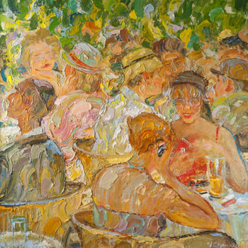 Pintura intitulada "кафе" por Igor Semenikhin, Obras de arte originais