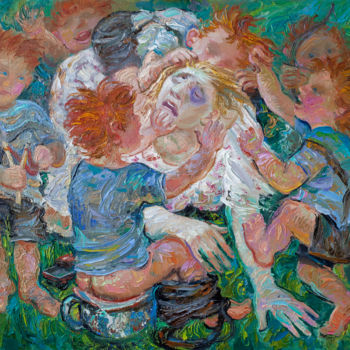 Painting titled "Няня" by Igor Semenikhin, Original Artwork