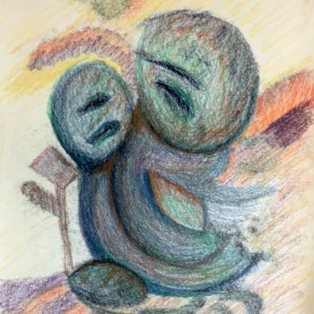 Drawing titled "In The Past" by Igzotic, Original Artwork, Pastel