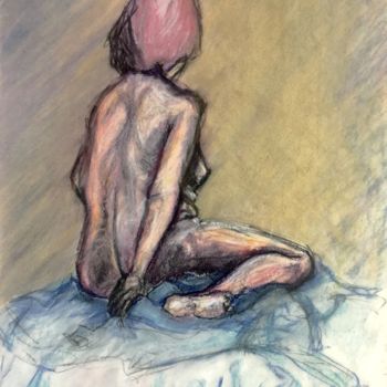 Drawing titled "Nude" by Igzotic, Original Artwork, Conté