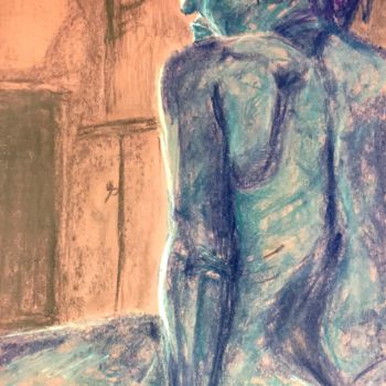 제목이 "Nude Blue"인 그림 Igzotic로, 원작, 파스텔