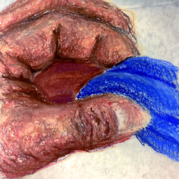 Drawing titled "Pinch" by Igzotic, Original Artwork, Pastel