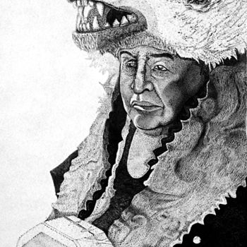 Zeichnungen mit dem Titel "Wolf Clan" von Igzotic, Original-Kunstwerk, Tinte