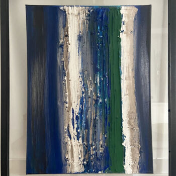 Painting titled "Blue Strates" by Ih Studio Isabelle Hamard, Original Artwork, Acrylic