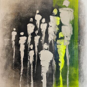 Painting titled "People" by Ih Studio Isabelle Hamard, Original Artwork, Acrylic Mounted on Wood Stretcher frame