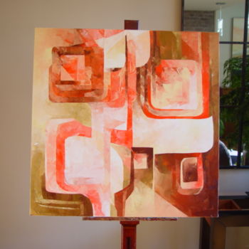 Painting titled "About a square" by Ihab Mikhail, Original Artwork, Oil