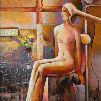 Картина под названием "Open window" - Ihar Kavaleu, Подлинное произведение искусства, Масло