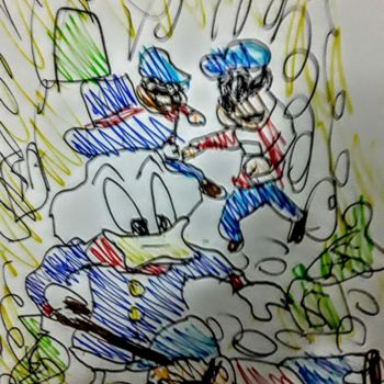 Drawing titled "Picsou et les Rapet…" by Iheb Gharbi, Original Artwork, Marker