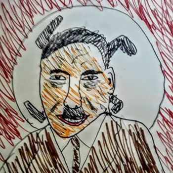 Рисунок под названием "Adolf Hitler" - Iheb Gharbi, Подлинное произведение искусства, Маркер