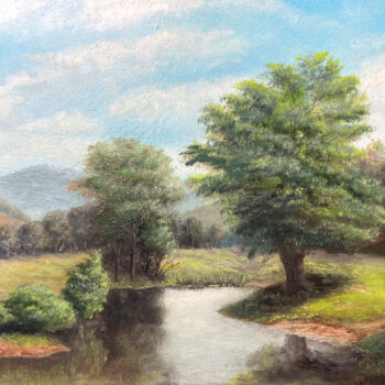 Painting titled "Landscape" by Ihor Filippenko, Original Artwork, Oil