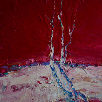 Painting titled "Red reflexes" by Ihor Melnyk, Original Artwork, Oil Mounted on Wood Stretcher frame