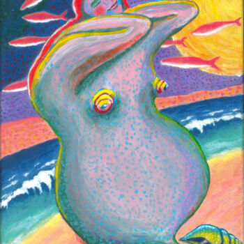 Peinture intitulée "Dreamy snail." par Ihor Miroshnycnenko (Miro), Œuvre d'art originale, Acrylique