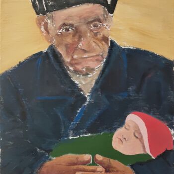 Pintura titulada "Grandpa" por Ihor Ruban, Obra de arte original, Témpera Montado en Bastidor de camilla de madera