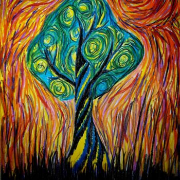 Disegno intitolato "Огненное дерево/Fir…" da Ihorkacrazy, Opera d'arte originale, Matite colorate