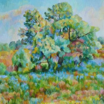 Pintura intitulada "Olive tree blossoms." por Igor Karachevskii, Obras de arte originais, Óleo
