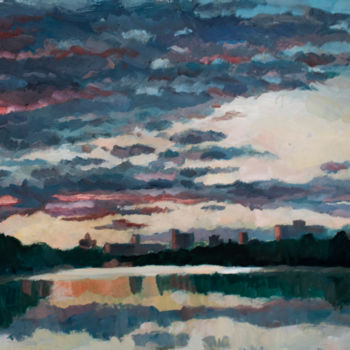 Pintura titulada "on sunset" por Iigamov, Obra de arte original, Oleo