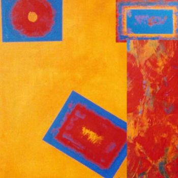 Peinture intitulée "oranges bleues" par Iko, Œuvre d'art originale