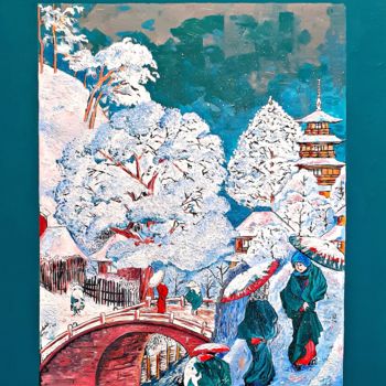 「Ранний снег」というタイトルの絵画 Vyacheslav Igによって, オリジナルのアートワーク, オイル