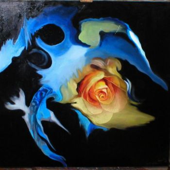 Schilderij getiteld "The sick rose" door Irakli Lekvinadze, Origineel Kunstwerk