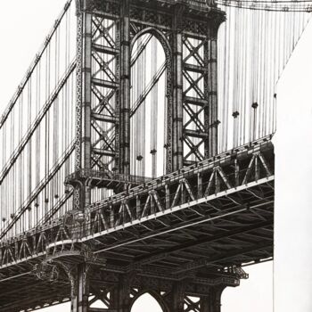 제목이 "Manhattan Bridge"인 그림 Ikrambek Muratbaev로, 원작, 안료