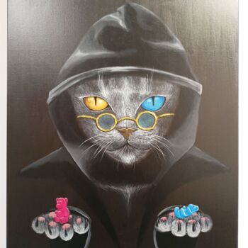 Painting titled "Catselection" by Ilia Byzov, Original Artwork, Acrylic