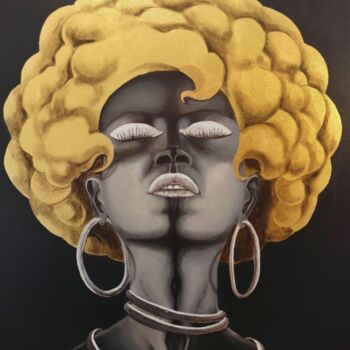 Peinture intitulée "Afro" par Ilia Byzov, Œuvre d'art originale, Acrylique
